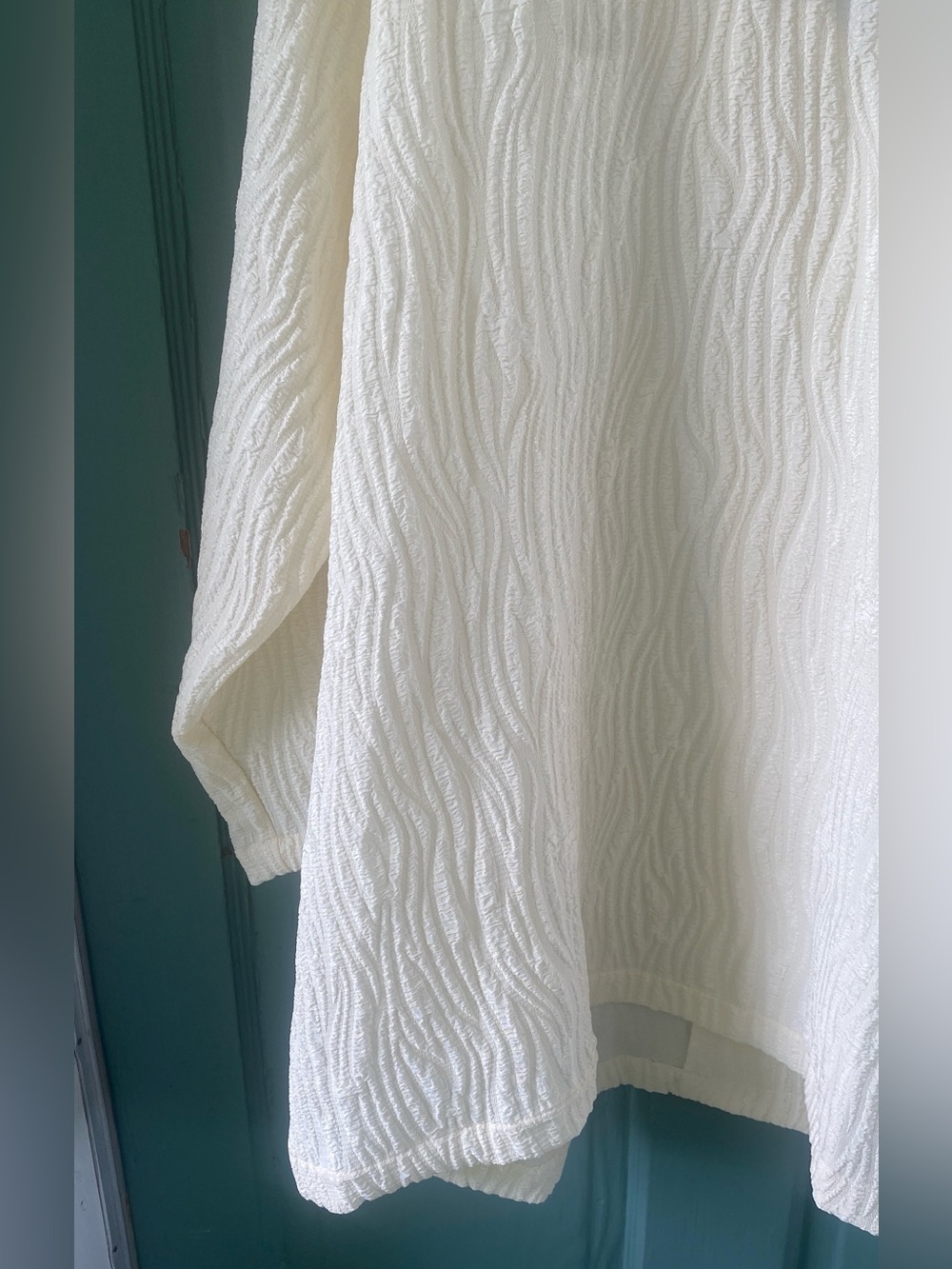 Multiples cream ruffled collar formal jacket big buttons 3/4 sleeve XL - Picture 15 of 16